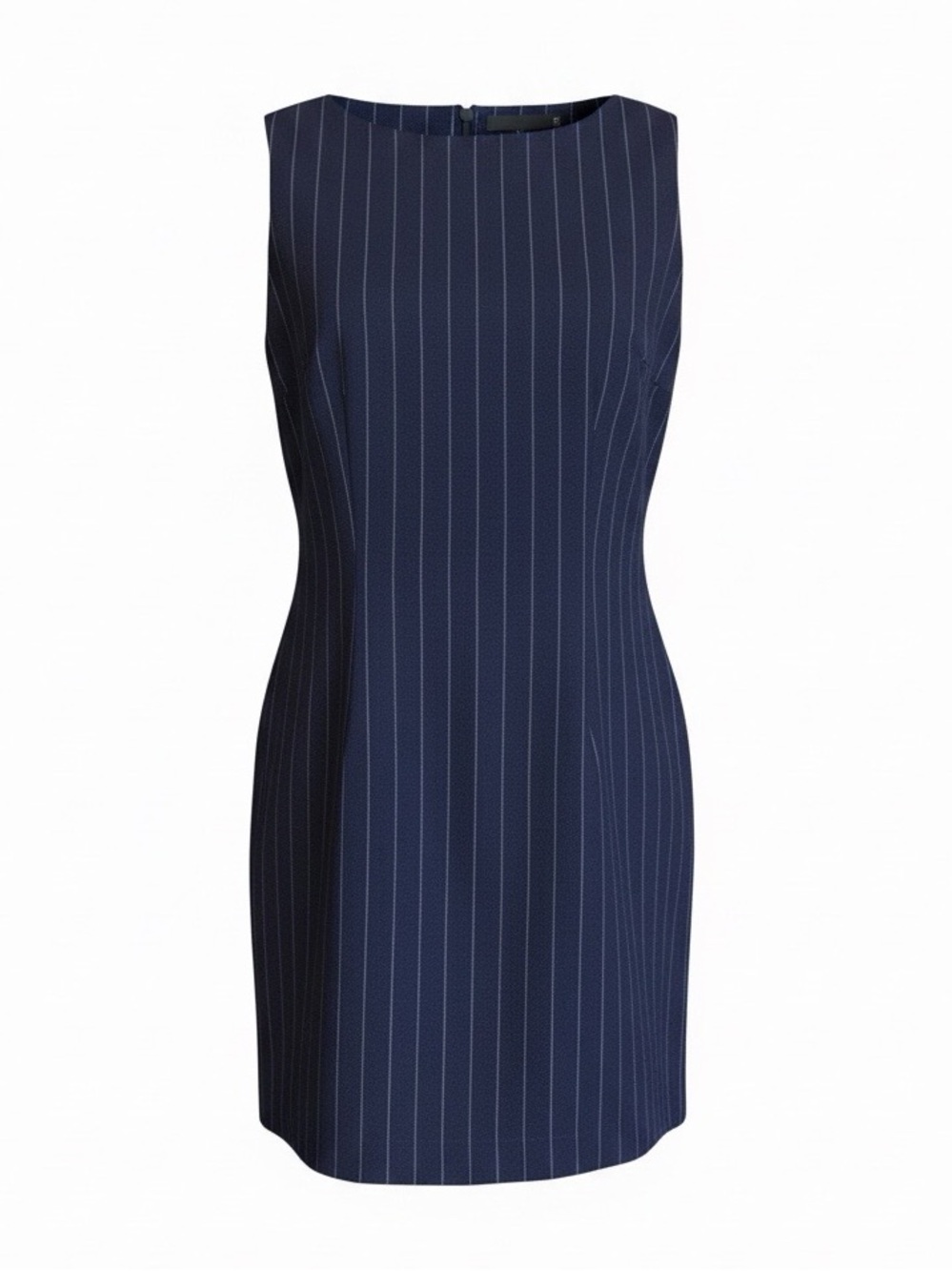 Vintage | Navy Blue Pinstriped Sheath Dress